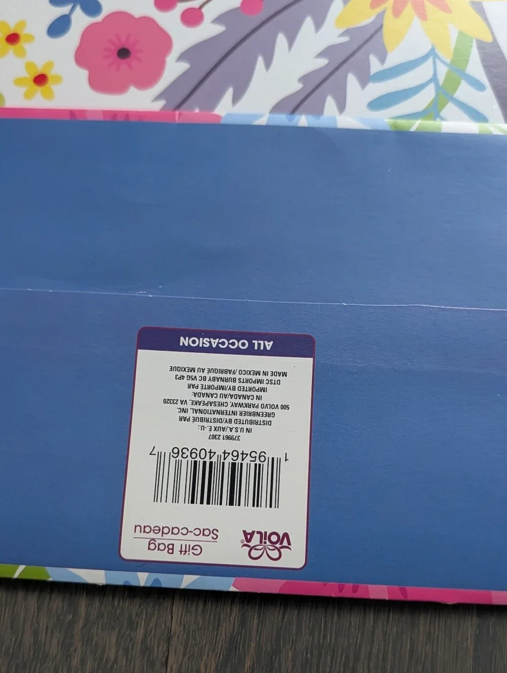 Voila Floral Multicolor Paper Gift Bag Large 18x13x5